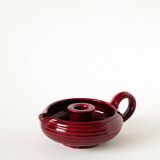 Large ceramic candle holder, Bordeaux, signed Vallauris, 1970