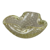 Murano Glass "Gold Dust Bubble" Bowl Element Shell Ashtray Murano, Italy, 1970s