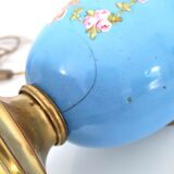 Lamp foot blue vase heads of fauna