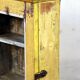 Showcase burmese teak wall shelf with original yellow patina