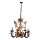 Set of painted metal chandeliers with flower decor