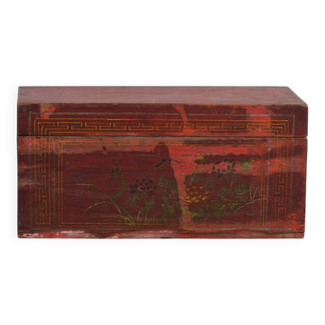 Small antique chest with floral patterns (circa 1900) #19