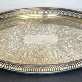 Silver metal serving tray