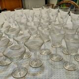 Saint Louis apollo crystal glasses with Gold thread