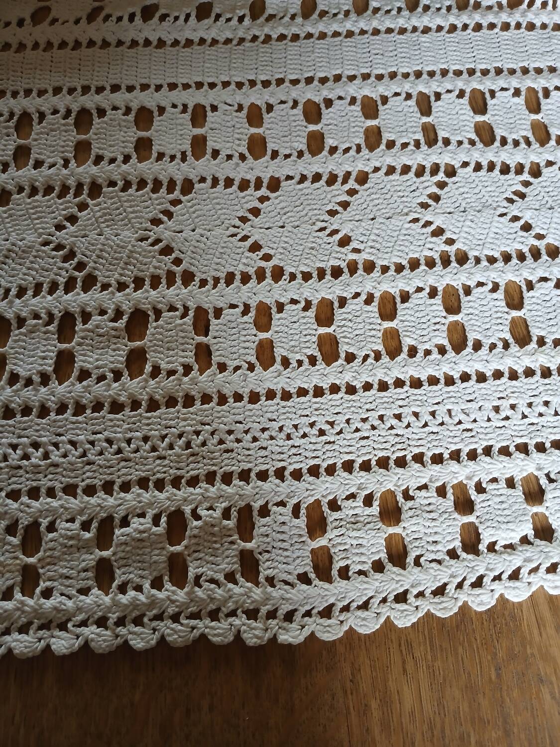 Dessus de lit ancien en crochet fait main