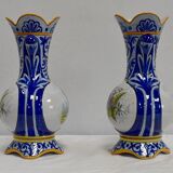 Paire de vases en faïence de quimper - fin xixe