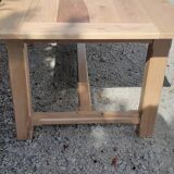 Large solid oak farmhouse table in raw wood
