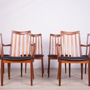 Mid Century Teak & Leather Dining Chairs by Leslie Dandy for G-Plan, 1960
