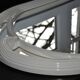 White mirror in 90s Art Deco style