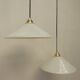 Pair of opaline pendant lights