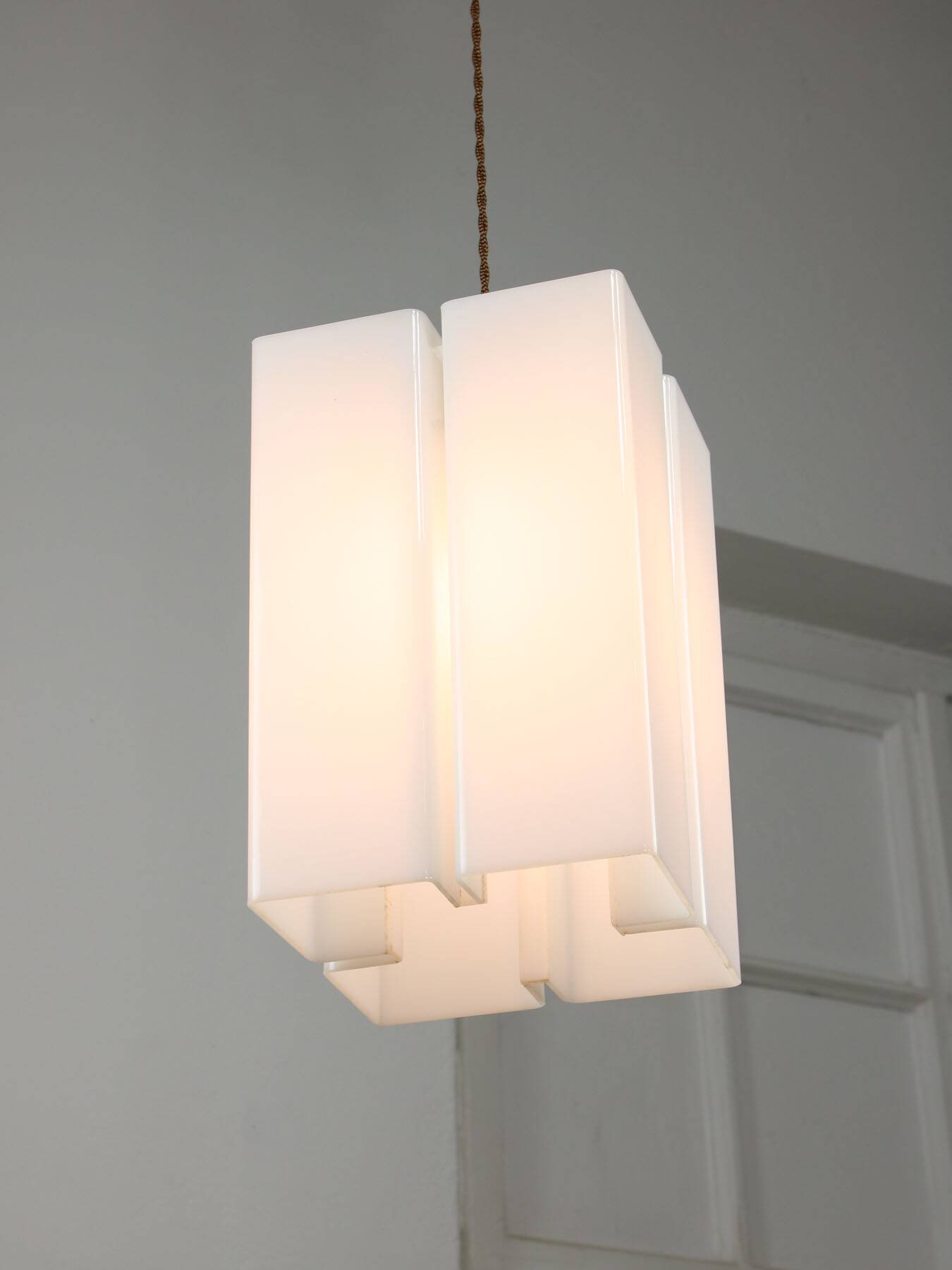 Vintage italian plexiglass tower pendant lamp