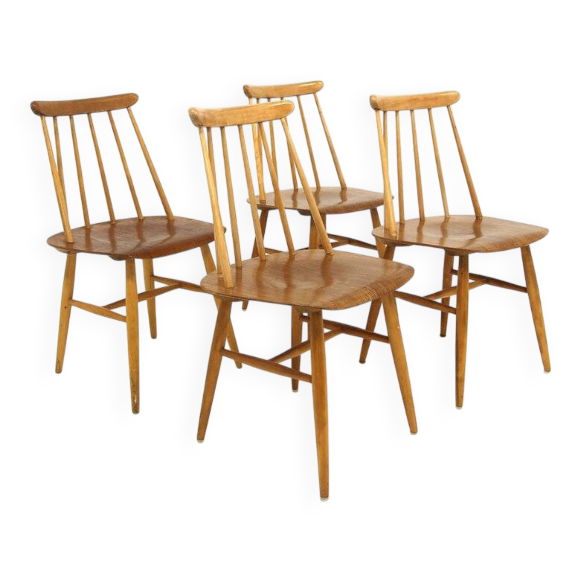 Set of 4 "Fanett" teak chairs by Ilmari Tapiovaara, Sweden, 1960