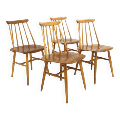 Set de 4 chaises ''Fanett'' en teck par Ilmari Tapiovaara, Suède, 1960