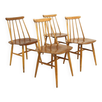 Set of 4 "Fanett" teak chairs by Ilmari Tapiovaara, Sweden, 1960