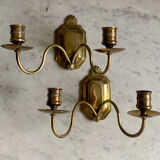 Brass wall candlesticks