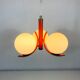 Richard Essig orange chandelier with opaline glasses, 1970