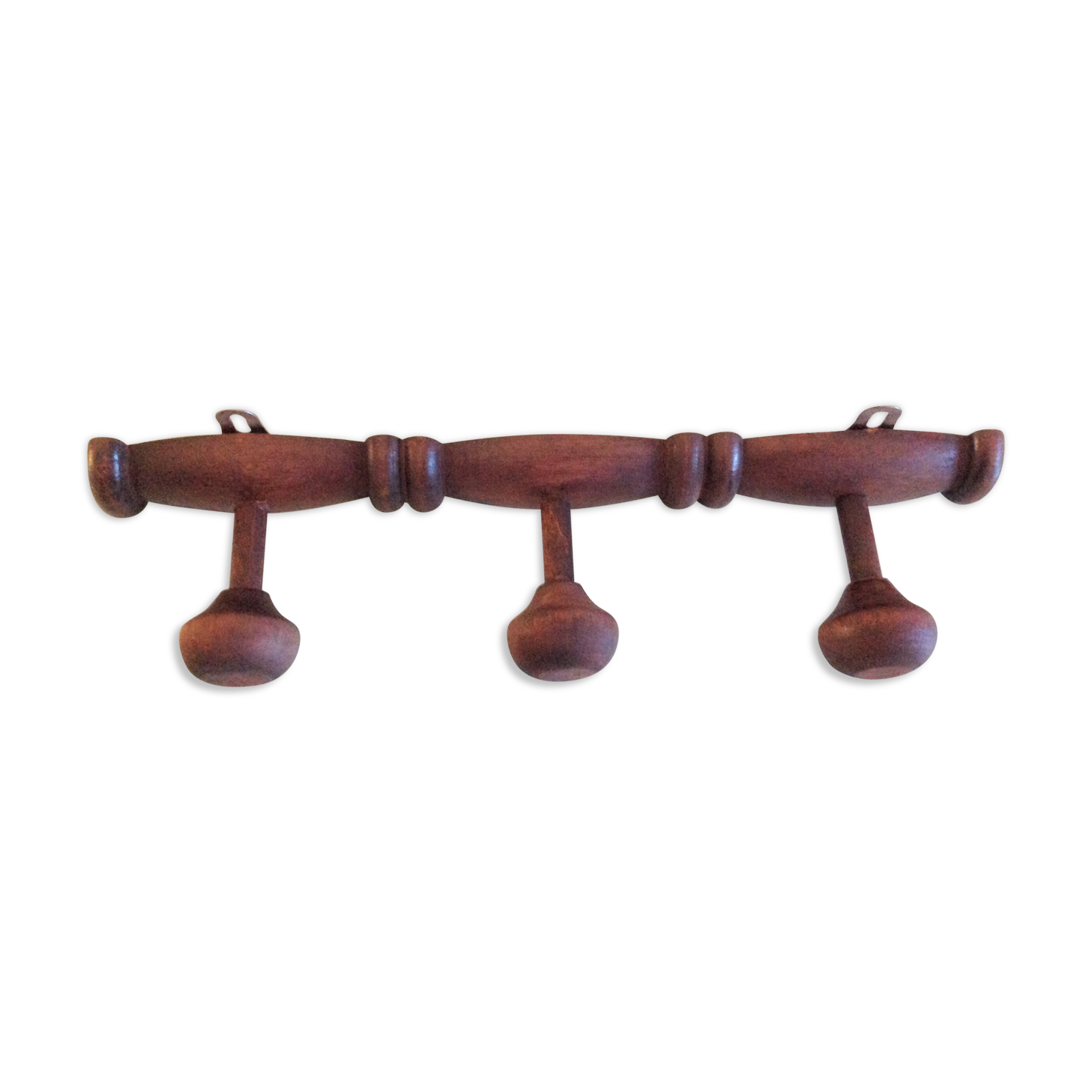 Three-headed wooden patère