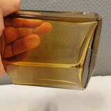 Amber coloured vase in hard pressed glass