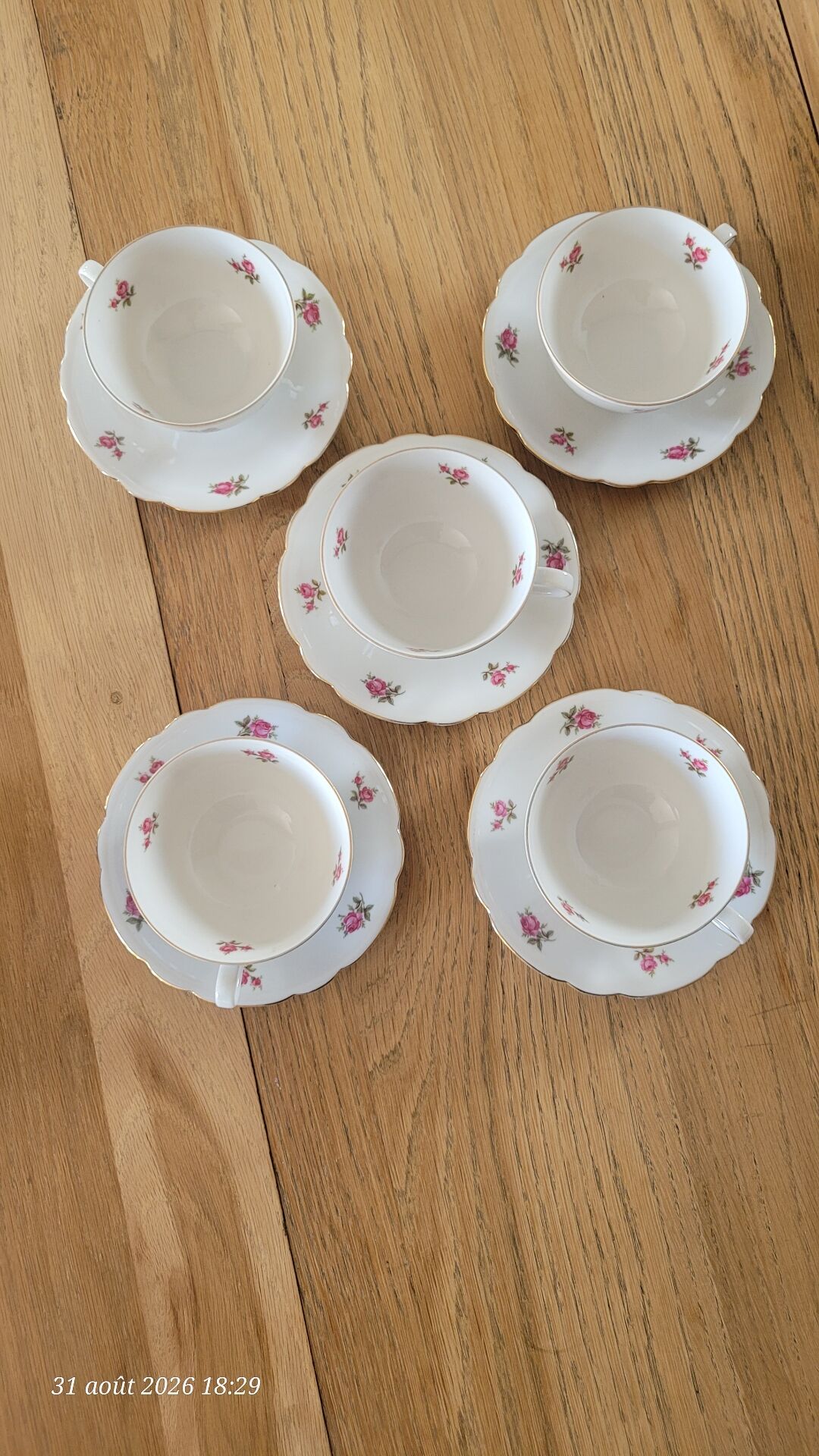 5 cups and saucers Seltmann Weiden Bavaria Model Nora