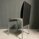 Rare set of 4 Aluminium side chairs 1980's