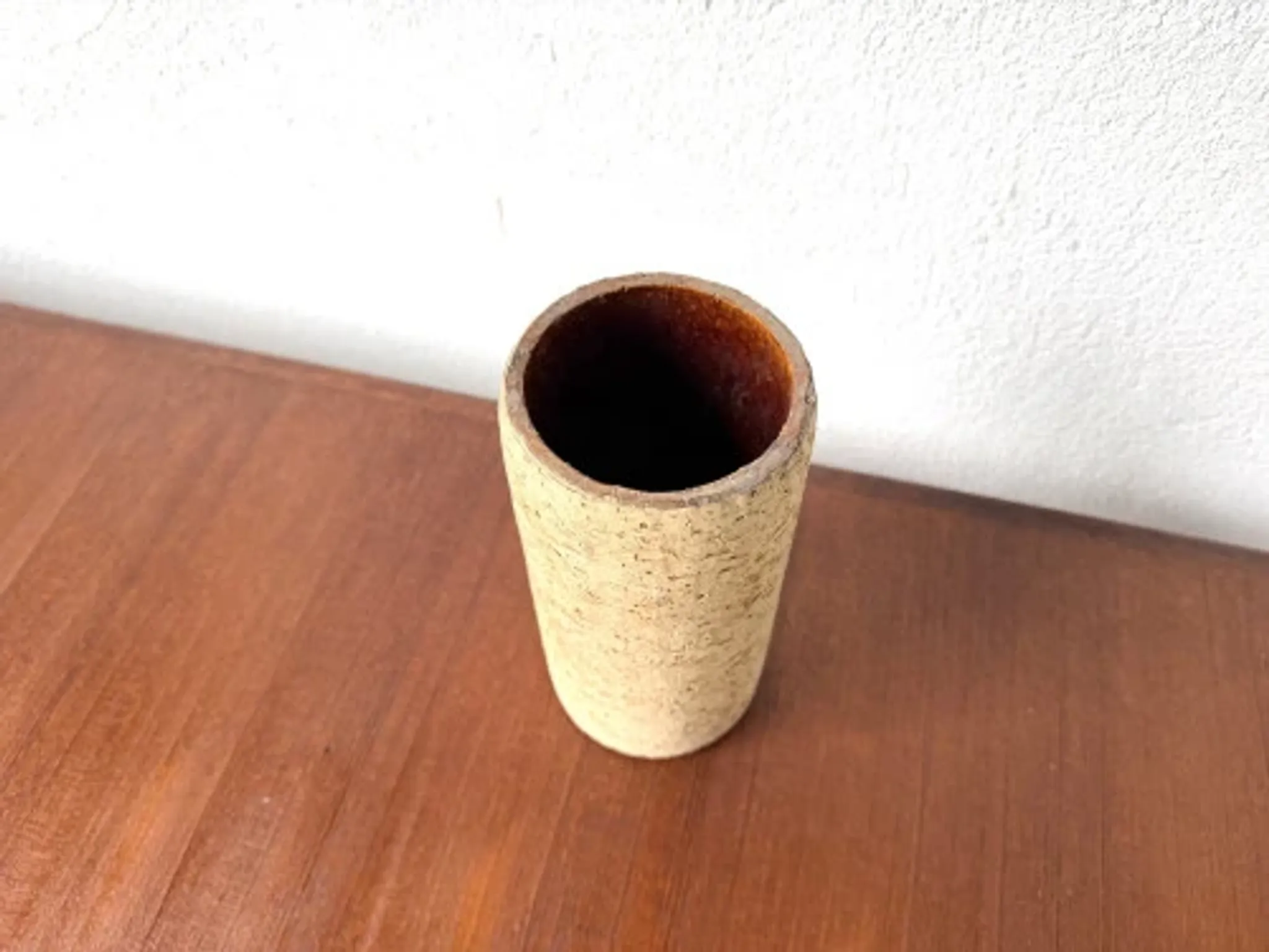 Cylindrical glazed stoneware vase, 1970s