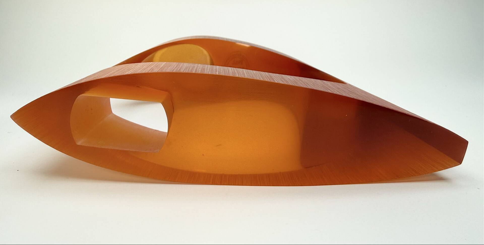 Translucent amber resin vase – Jacqueline Guénot, Full Moon® Paris