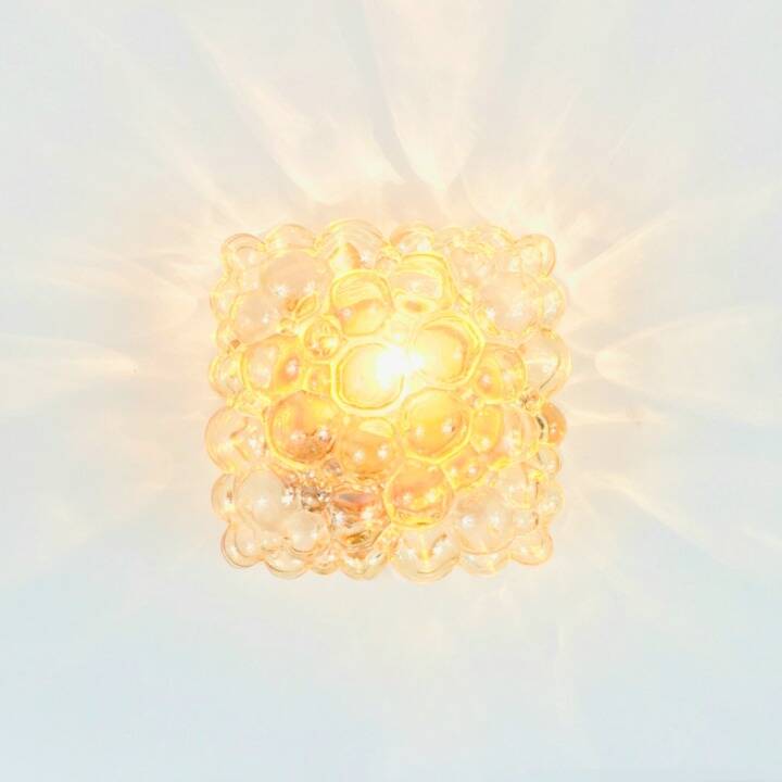 Plafonnier en verre ambré à bulles du milieu du siècle par H. Tynell pour Limburg, années 1970