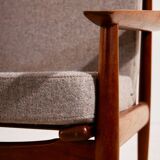 Restored teak armchair by Arne Vodder for Glostrup Møbelfabrik