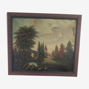 Signed oil painting of the 1950s