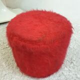 Pouf moumoute vintage red