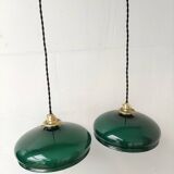 Green opaline pendant lights