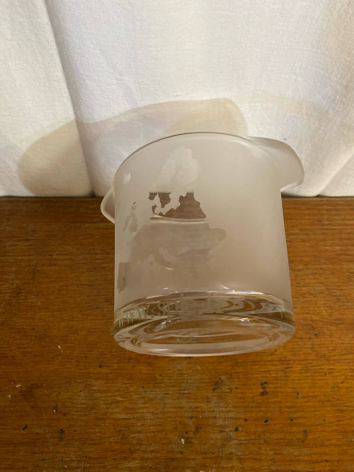 Seau A Glace Ancien SPIE Verre Moulé Carte Europe Vintage