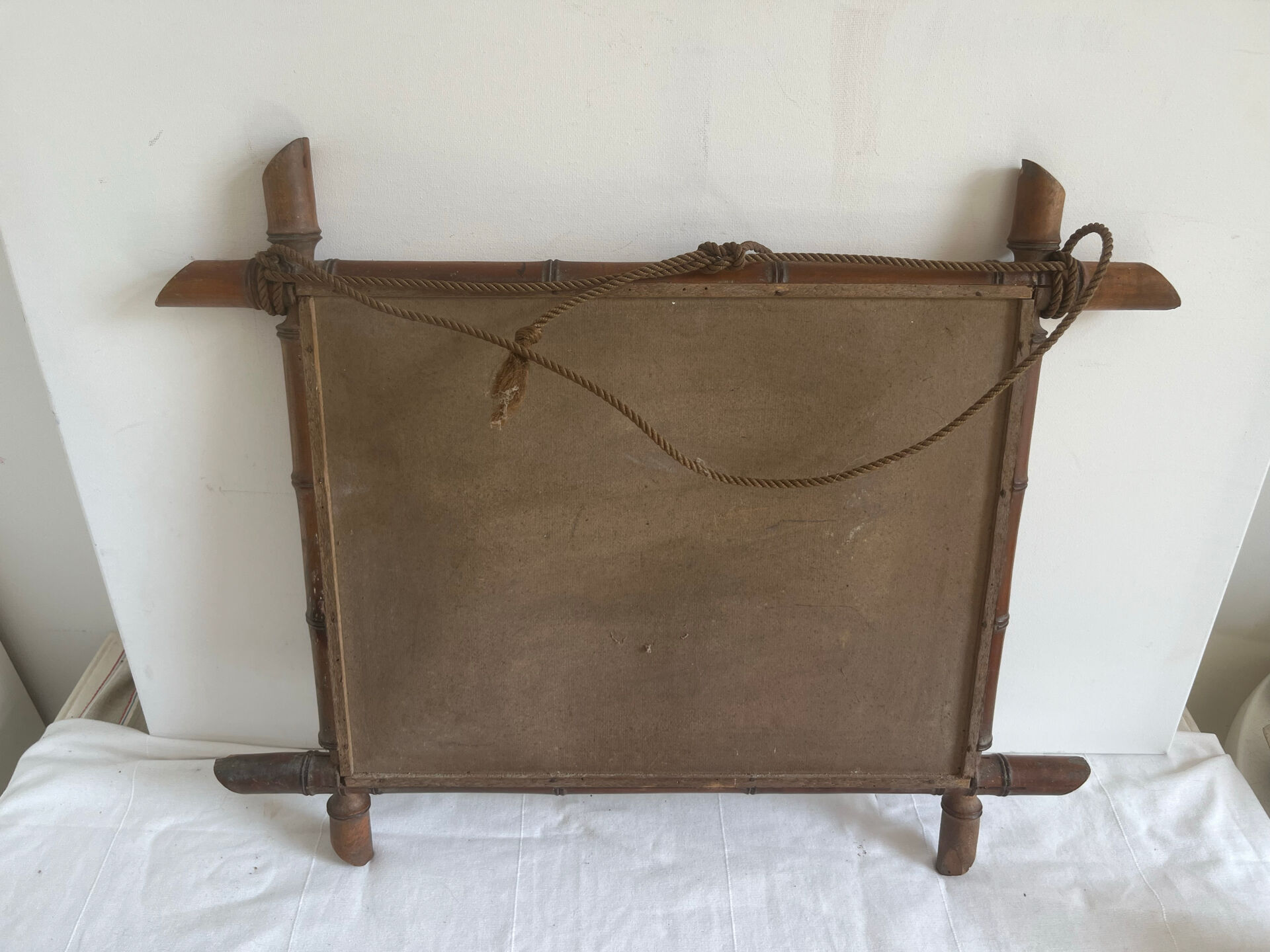 Large antique bamboo mirror