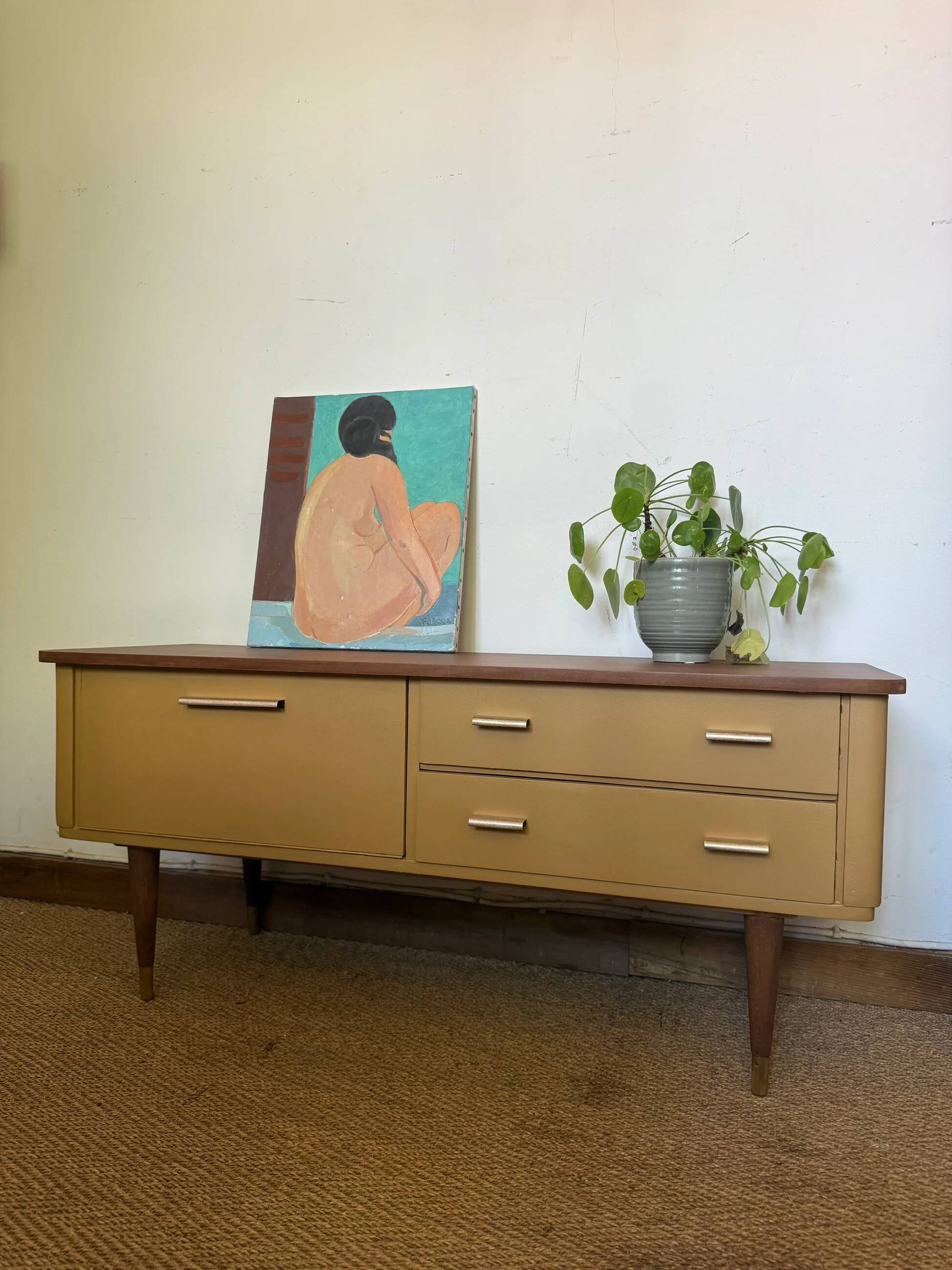 Enfilade vintage meuble bas tv pieds compas