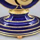 Pendule marie antoinette lyre bleue cobalt et or 24 carats