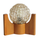 Textured glass ball space age lamp wooden table lamp, 1970s
