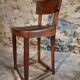 Chaise française ancienne en hêtre – Début 1900 – Dossier courbé massif