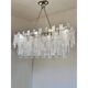 Contemporary Italian Rectangular Strip “Listelli” Murano Glass Chandelier b