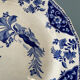Set of 7 flat plates in Gien earthenware, Delft décor