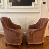 Lot de deux fauteuils crapaud
