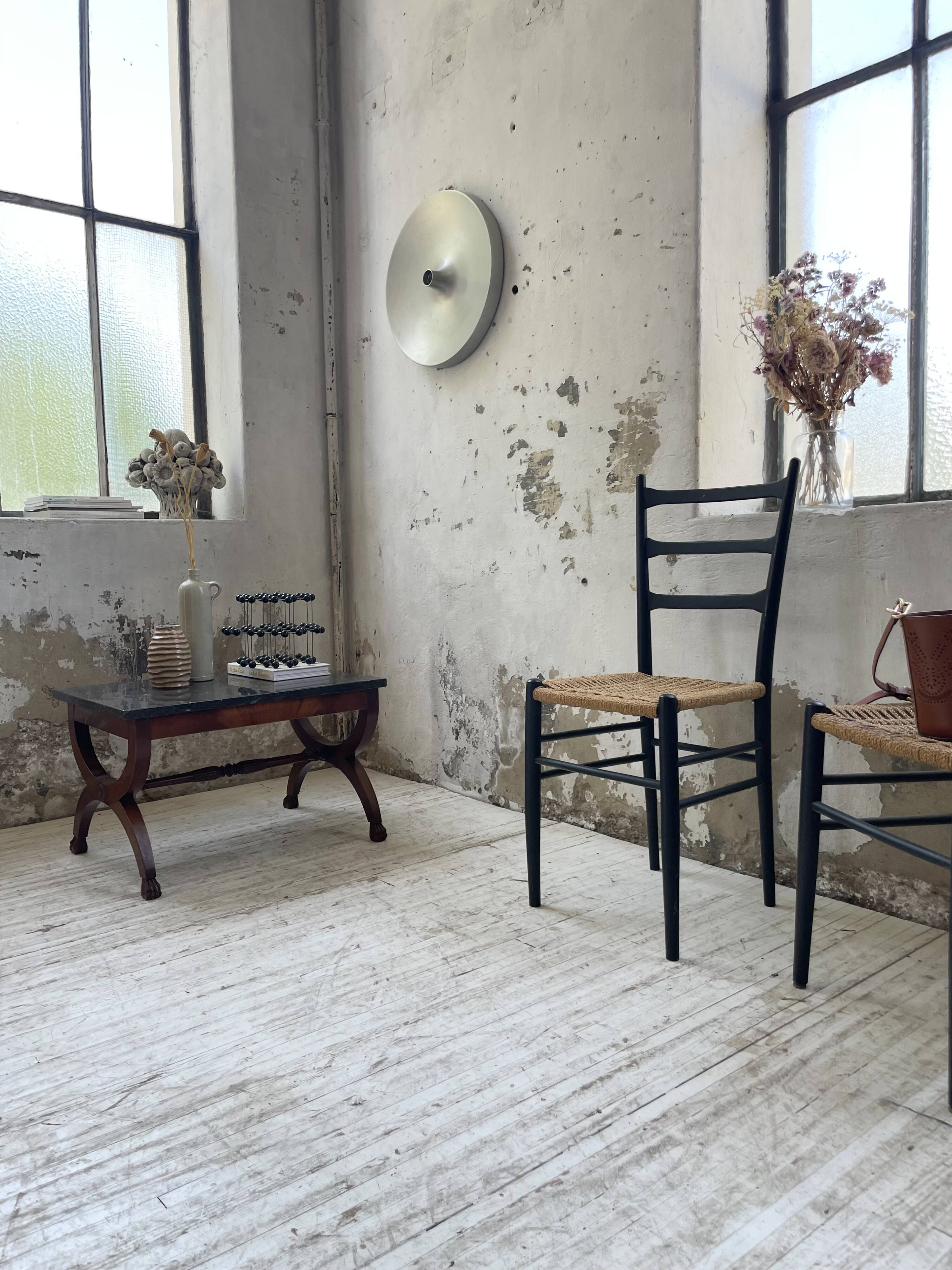Empire style marble and mahogany coffee table