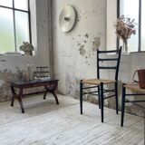 Empire style marble and mahogany coffee table