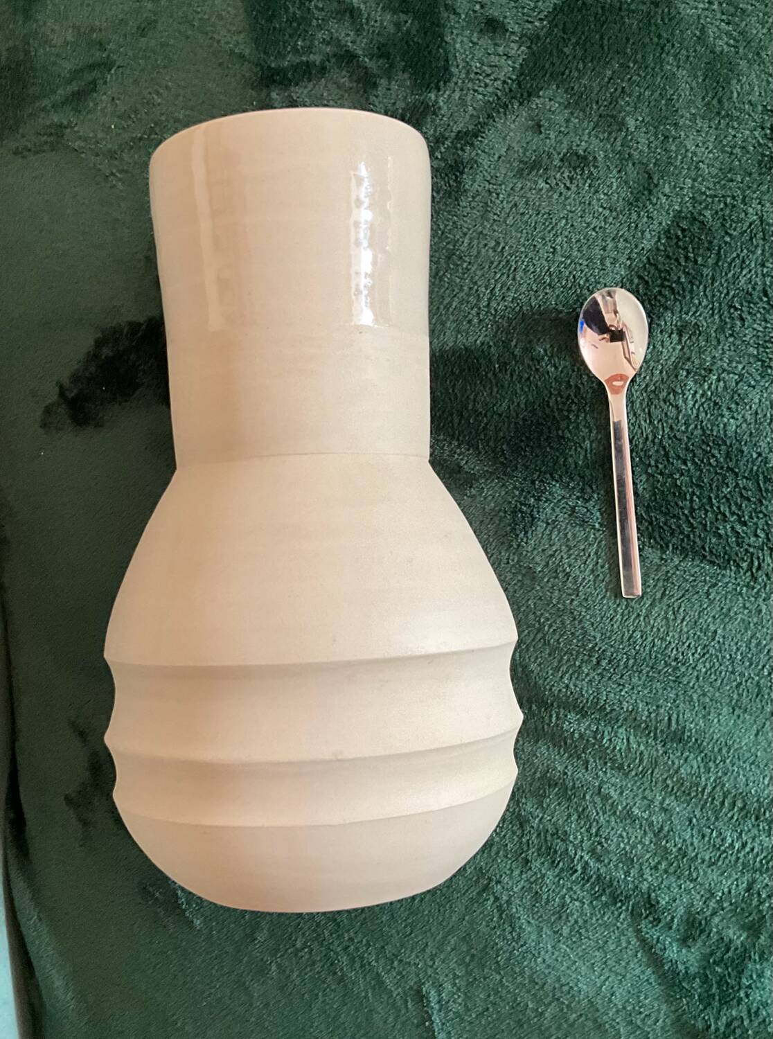 Vase céramique en grès beige