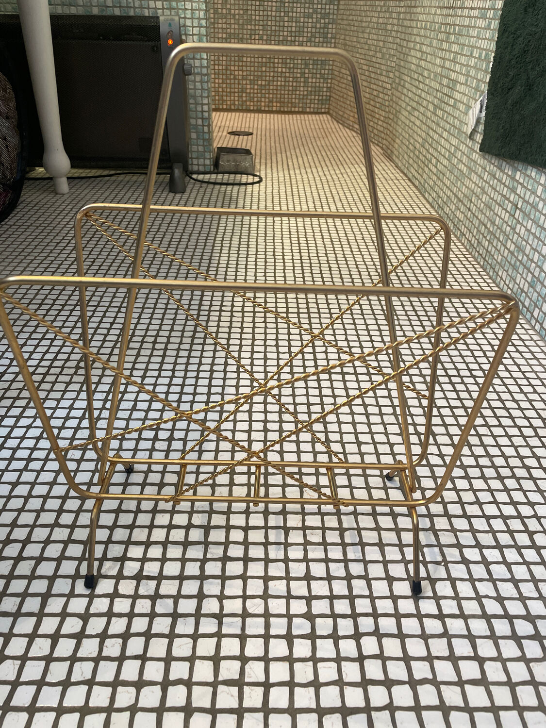 Vintage brass magazine holder - year 50-60