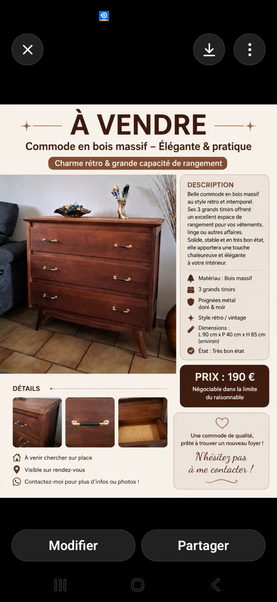Vintage chest of drawers