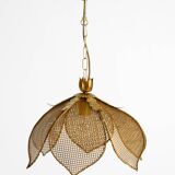 Beautiful rare 1980s Regency floral design brass ceiling lamp
