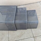 Table gigogne vintage métal perforé design