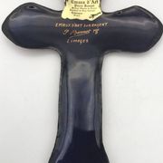 CROIX religieuse murale en émaux d’art sur argent signé P.BONNET, Limoges