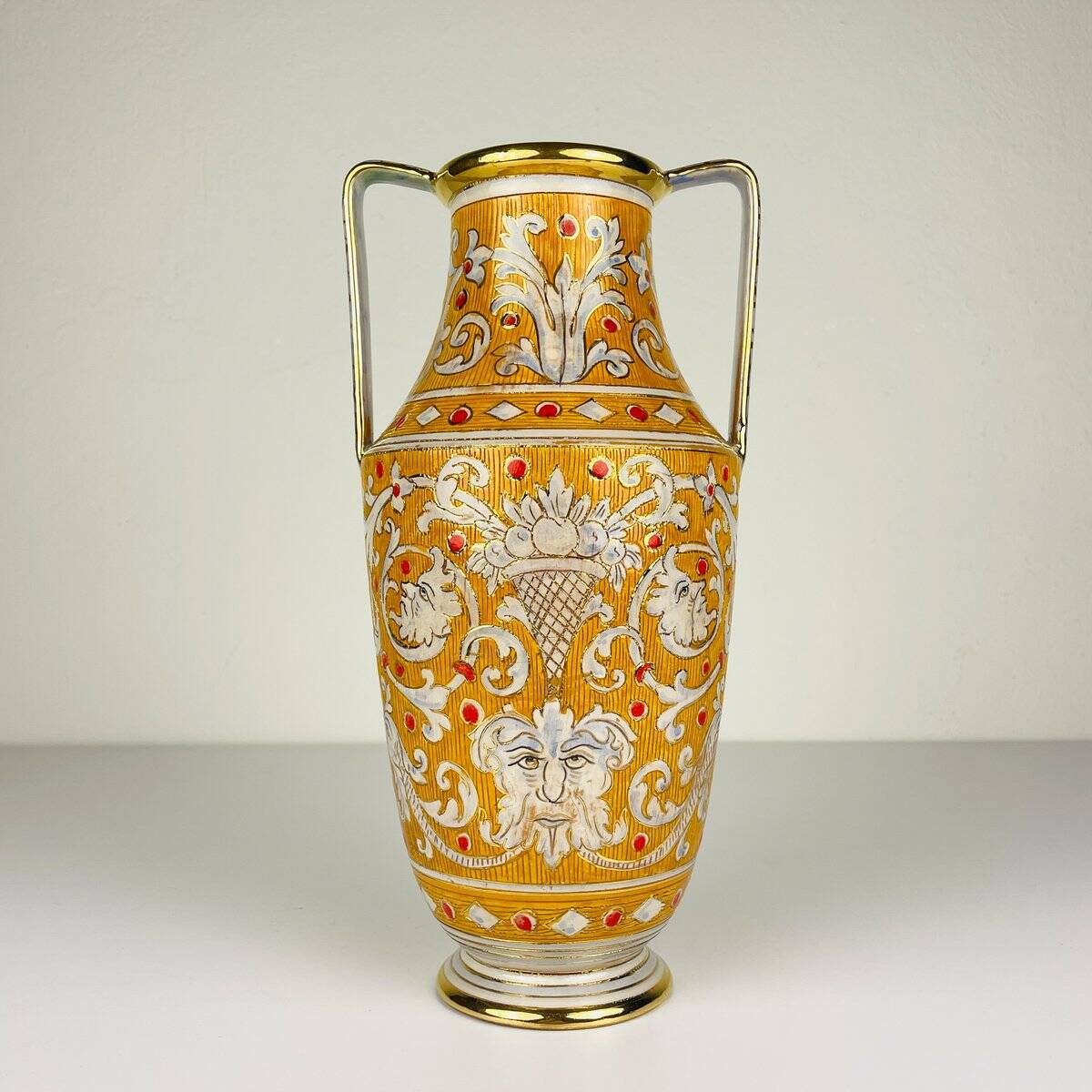 Antique ceramic vase by Serafino Volpi for Deruta, Italy, 1950s.