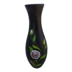 Très grand vase noir - fleurs